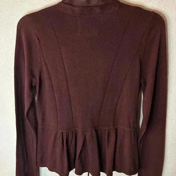 Anthropologie Angel of the North maroon tie sweater M NWT - Picture 2 of 5
